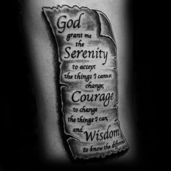 50 Serenity Prayer Tattoo Designs für Männer - Emporhebende Ideen  