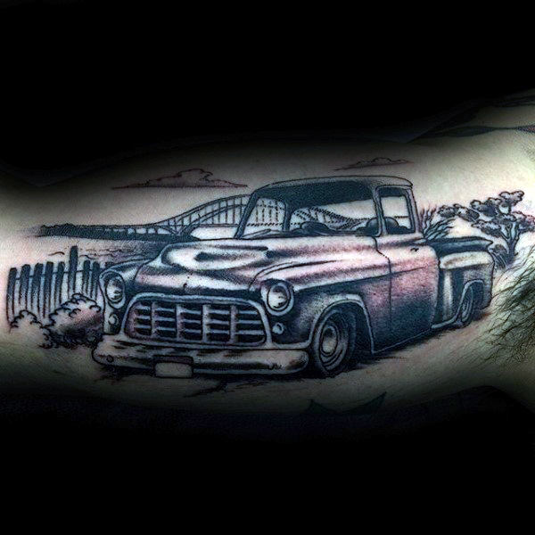 60 Truck Tattoos für Männer - Vintage und Big Rig Ink Design-Ideen  