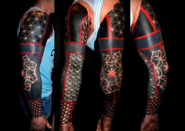 60 rote und schwarze Tattoos für Männer - Manly Design-Ideen  
