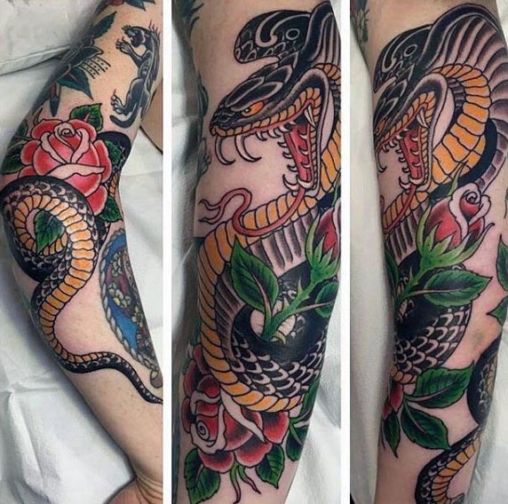 90 Cobra Tattoo Designs für Männer - Kingly Snake Ink Ideen  