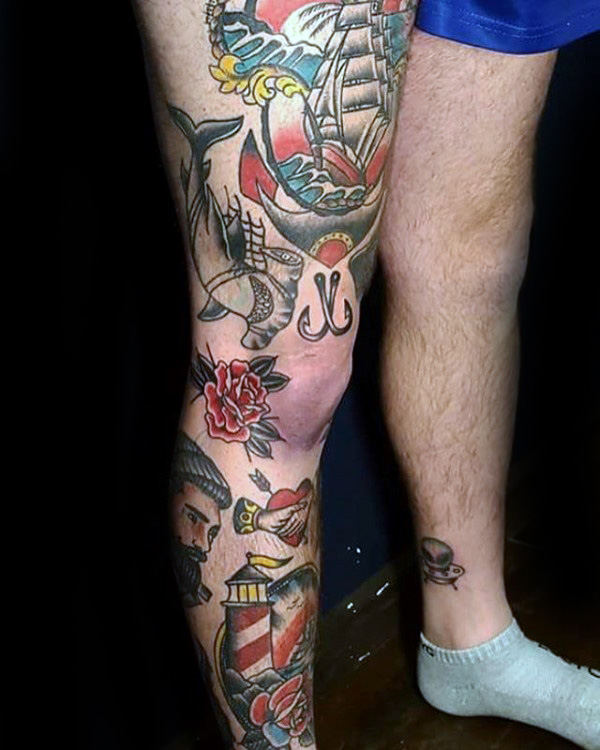 60 Traditionelle Tattoo Ärmel Designs für Männer - Old School Ink Ideen  