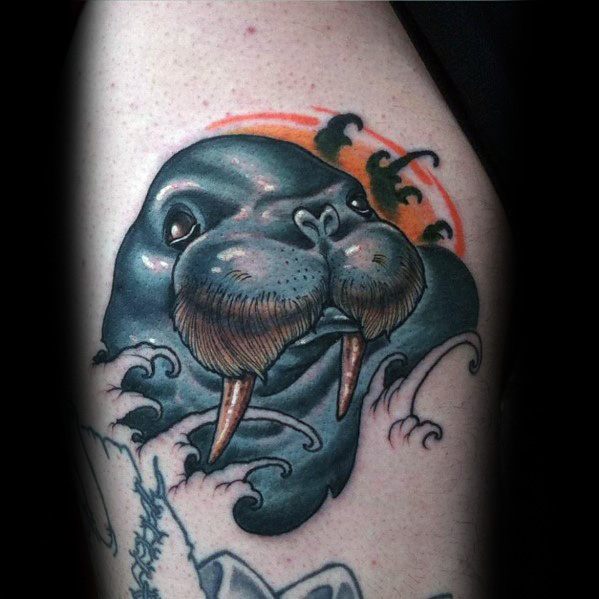 40 Walross Tattoo Designs für Männer - Marine Säugetier Tinte Ideen  