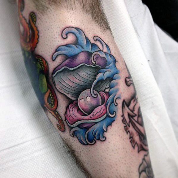 30 Clam Tattoo Designs für Männer - Shell Ink Ideen  