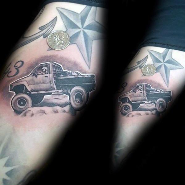 60 Truck Tattoos für Männer - Vintage und Big Rig Ink Design-Ideen  