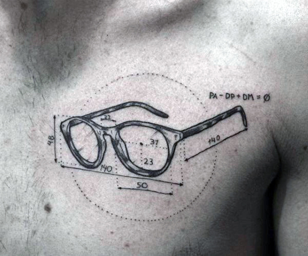 30 Brillen Tattoo Designs für Männer - Eye-Catching Ink Ideas  