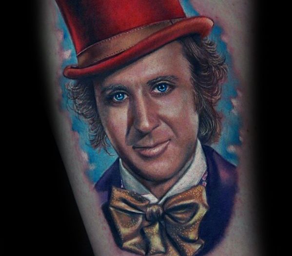 40 Willy Wonka Tattoo Designs für Männer - Schokoladenfabrik Tinte Ideen  