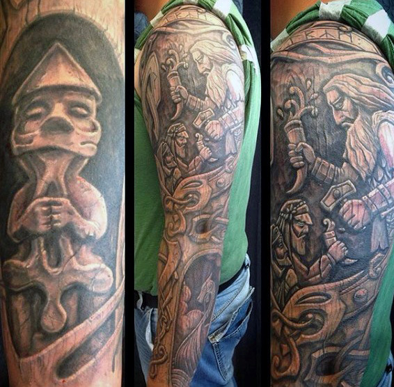 50 Holzschnitzerei Tattoo Designs für Männer - Maskulin Ink Ideas  