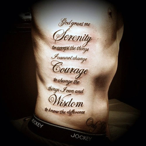 50 Serenity Prayer Tattoo Designs für Männer - Emporhebende Ideen  