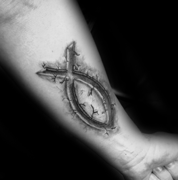 40 Ichthus Tattoo-Designs für Männer - Jesus Fisch Tinte Ideen  