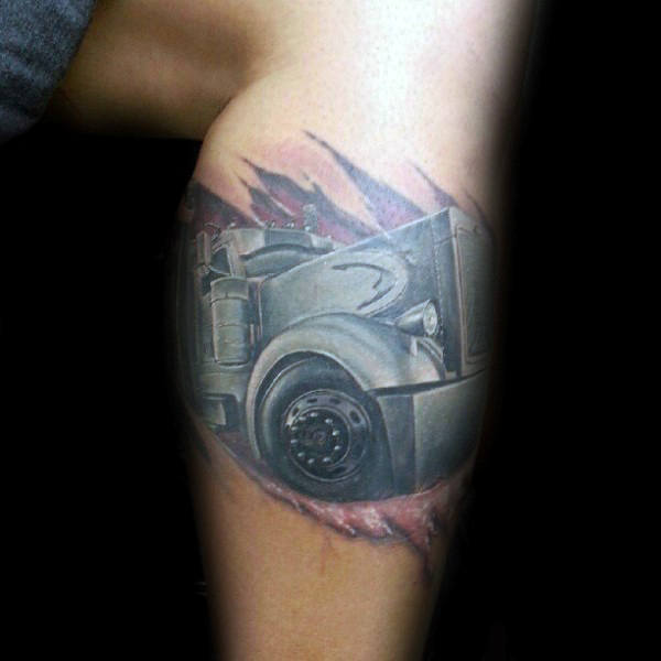 60 Truck Tattoos für Männer - Vintage und Big Rig Ink Design-Ideen  