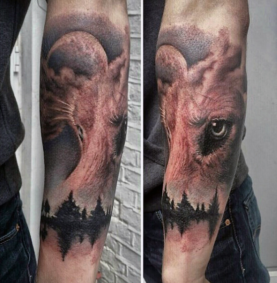 70 Wolf Tattoo Designs für Männer - Maskuline Idee Inspiration  