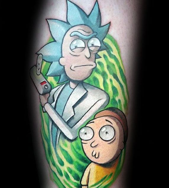 60 Rick And Morty Tattoo-Designs für Männer - Animated Ink Ideen  