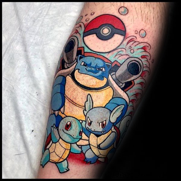 40 Blastoise Tattoo Designs für Männer - Pokemon Ink Ideas  
