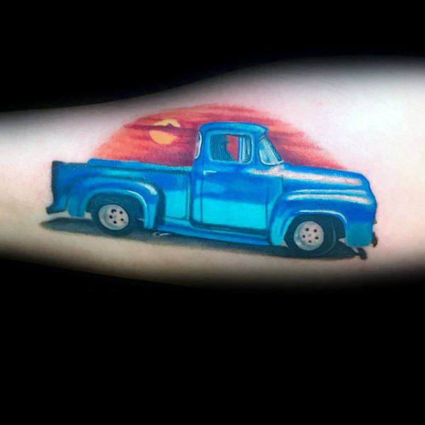 60 Truck Tattoos für Männer - Vintage und Big Rig Ink Design-Ideen  