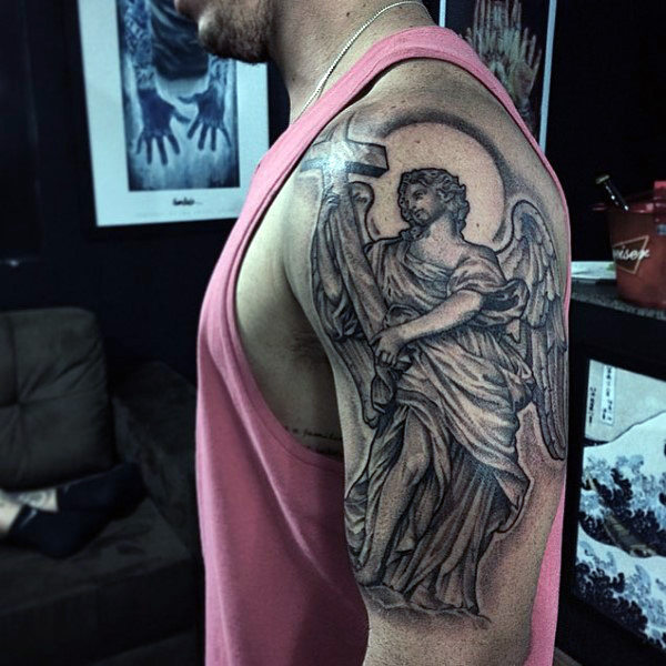 75 bemerkenswerte Engel Tattoos für Männer - Tinte Ideen, die Ihnen Flügel geben  