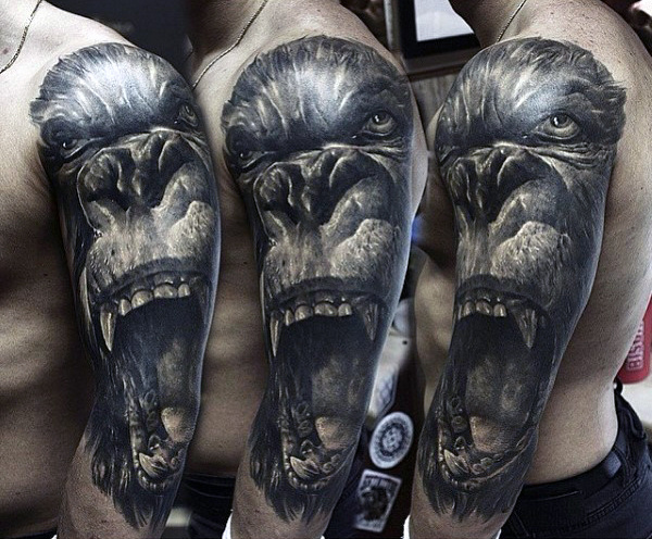 100 Gorilla Tattoo Designs für Männer - Great Ape Ideen  