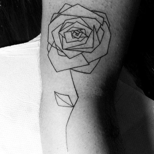 40 geometrische Rose Tattoo Designs für Männer - Blumen-Tinte-Ideen  