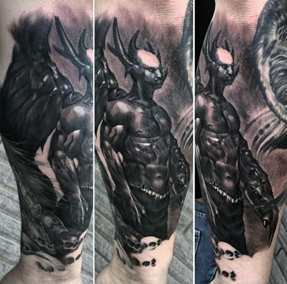 90 Dämon Tattoos für Männer - Devilish Exterieur Design-Ideen  