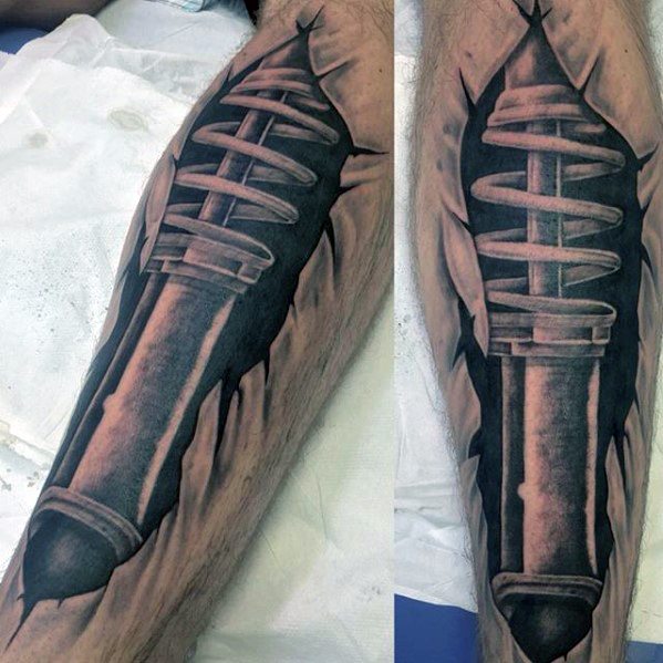 50 Suspension Tattoo Designs für Männer - Stoßdämpfer-Ideen  