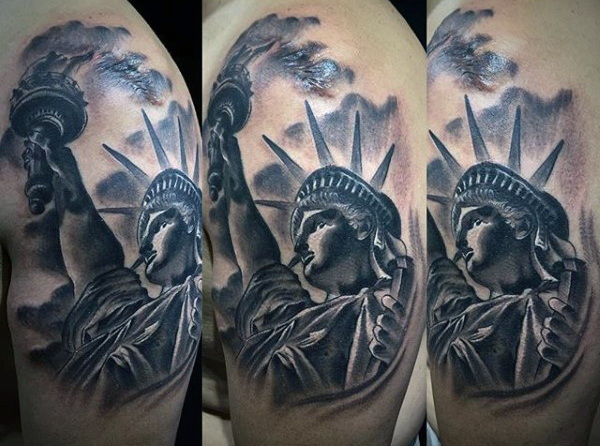 70 Freiheitsstatue Tattoo Designs für Männer - eine kolossale neoklassische Skulptur  