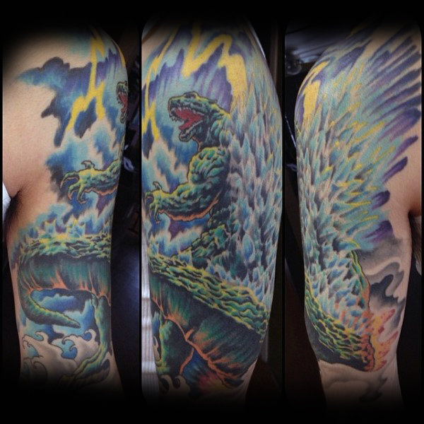 80 Godzilla Tattoo Designs für Männer - erwacht Meer Monstertinte  