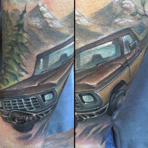 60 Truck Tattoos für Männer - Vintage und Big Rig Ink Design-Ideen  