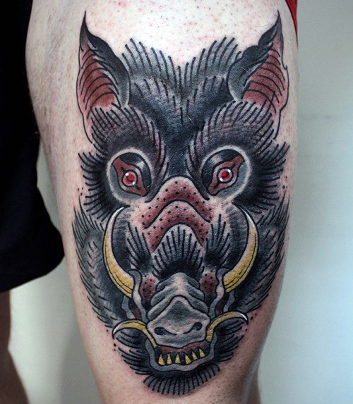 60 Wildschwein Tattoo-Designs für Männer - Virulent Animal Ink Ideen  