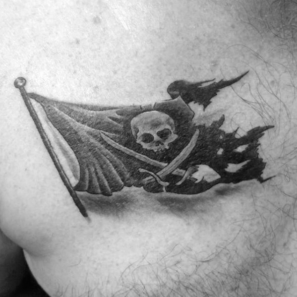 40 Piraten Flagge Tattoo-Designs für Männer - Jolly Roger Ink Ideen  