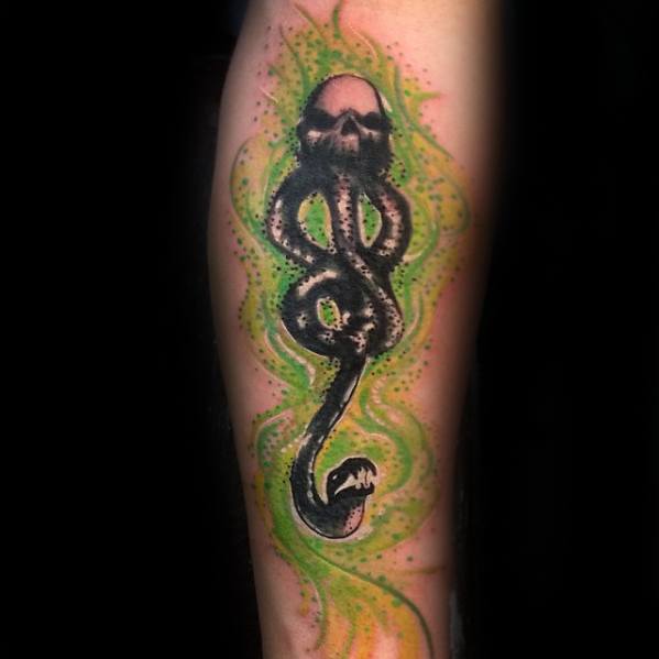 60 The Dark Mark Tattoo Designs für Männer - Harry Potter Tinte Ideen  