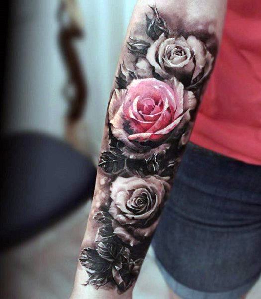 50 Badass Rose Tattoos für Männer - Blumen Design-Ideen  