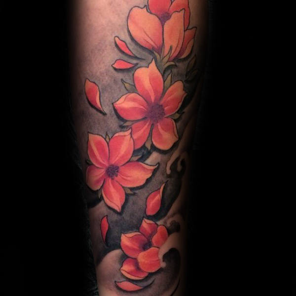 100 Kirschblüten Tattoo Designs für Männer - Floral Ink Ideen  