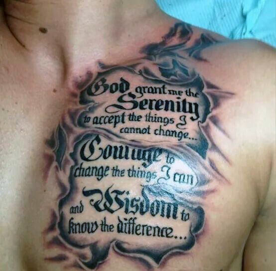 50 Serenity Prayer Tattoo Designs für Männer - Emporhebende Ideen  