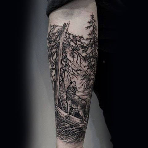 75 Tree Sleeve Tattoo Designs für Männer - Tinte Ideen mit Niederlassungen  