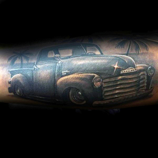 60 Truck Tattoos für Männer - Vintage und Big Rig Ink Design-Ideen  