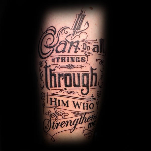60 Kraft Tattoos für Männer - männliche Wort Design-Ideen  