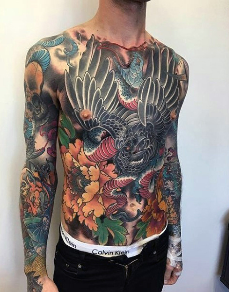 70 bunte Tattoos für Männer - lebendige Tinte Design-Ideen  