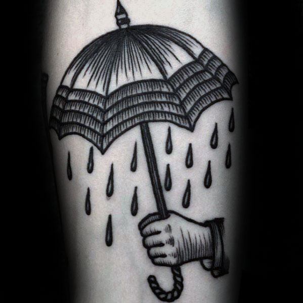 60 Umbrella Tattoo Designs für Männer - Schutzfarbe Ideen  