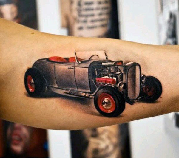 70 Auto Tattoos für Männer - Coole Automotive Design-Ideen  