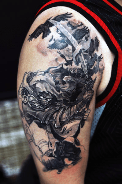 30 Ninja Tattoos für Männer - alte japanische Krieger Design-Ideen  