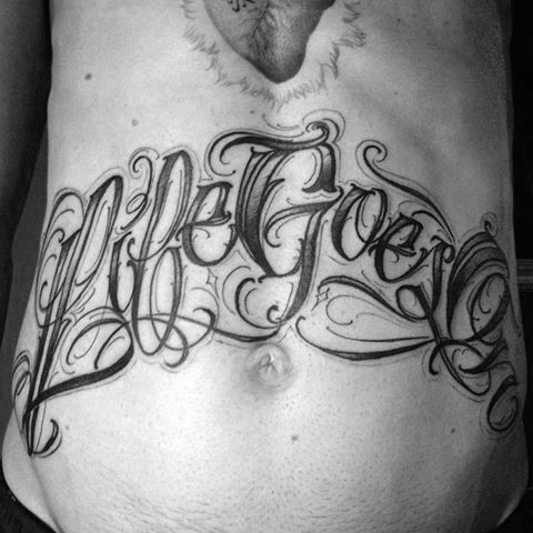 40 Leben geht auf Tattoo Designs für Männer - Phrase Ink Ideas  