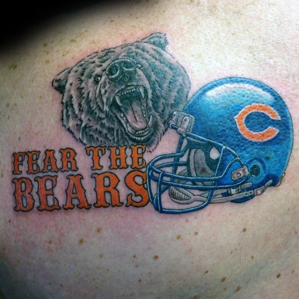 50 Chicago Bears Tattoos für Männer - NFL Football Ink Ideen  
