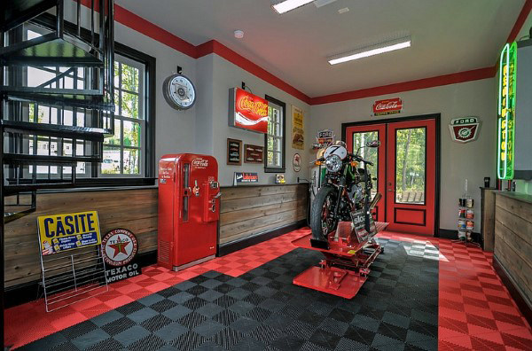 90 Garage-Bodenbelag-Ideen für Männer - Farbe, Fliesen und Epoxy-Beschichtungen  