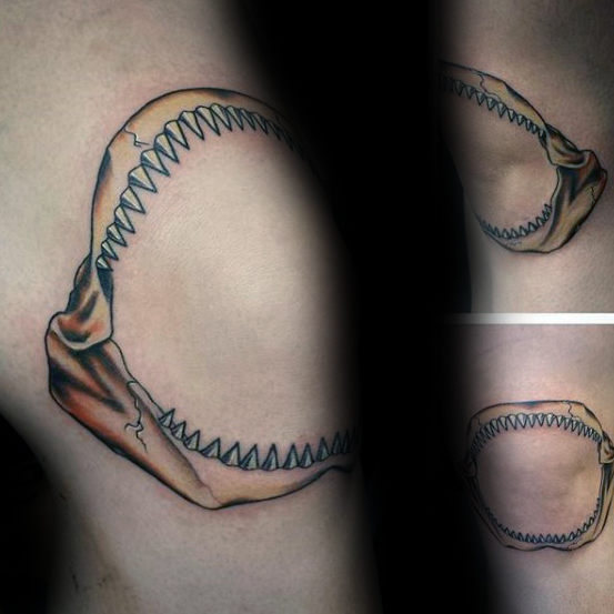 60 Shark Jaw Tattoo Designs für Männer - ein Biss Tinte Ideen  