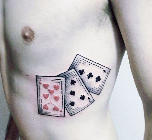 90 Spielkarte Tattoos für Männer - Lucky Design-Ideen  