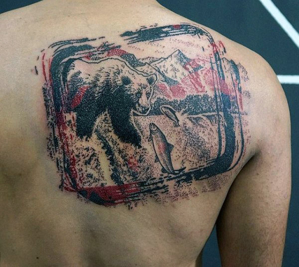 60 Bär Tattoo Designs für Männer - eine männliche maulende Maschine  