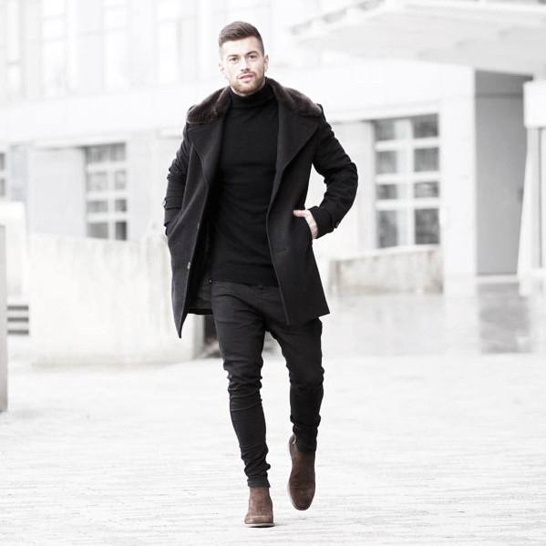 40 Alle schwarzen Outfits für Männer - Bold Modische Looks  