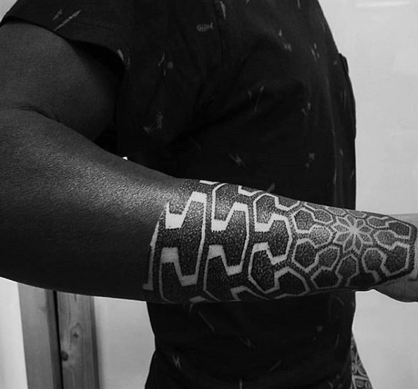 60 Blackout Tattoo Sleeve Designs für Männer - Solid Black Ink Ideen  
