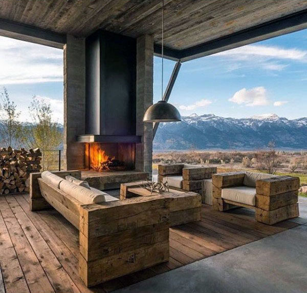 70 Outdoor Kamin Designs für Männer - Cool Fire Pit Ideen  