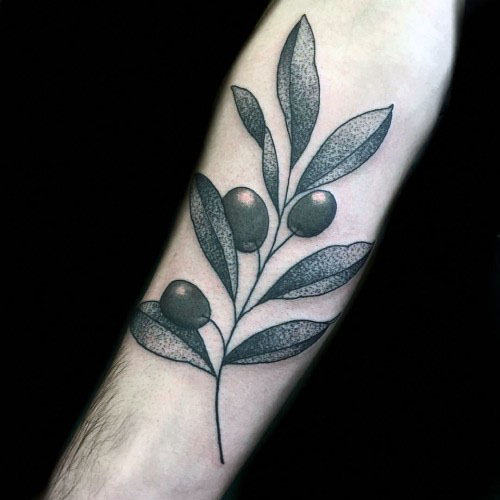 70 Olive Branch Tattoo-Designs für Männer - dekorative Tinte Ideen  