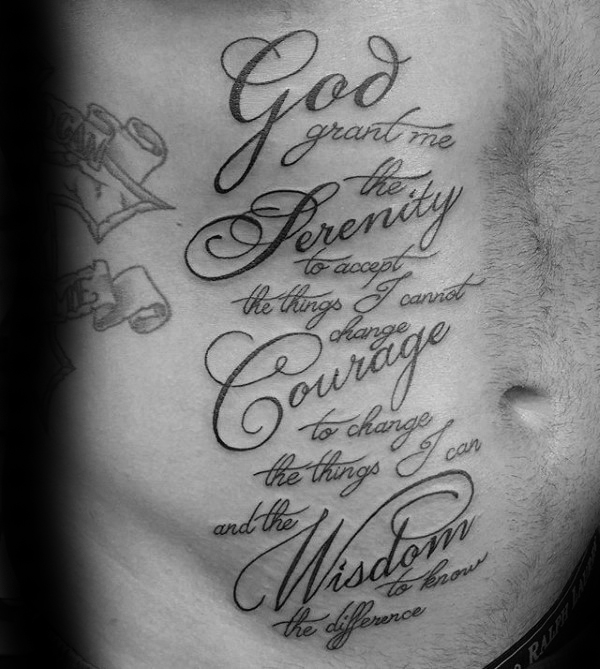 50 Serenity Prayer Tattoo Designs für Männer - Emporhebende Ideen  